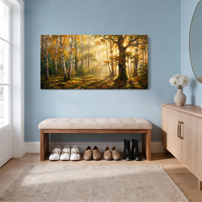 Autumn Forest Landscape Canvas Wrapped Wall Art