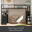 Lit mezzanine double en métal avec escalier de rangement et garde-robe, tablettes et casiers-1096823713