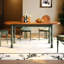 Table de salle à manger en bois de frêne massif et brun-1003594613