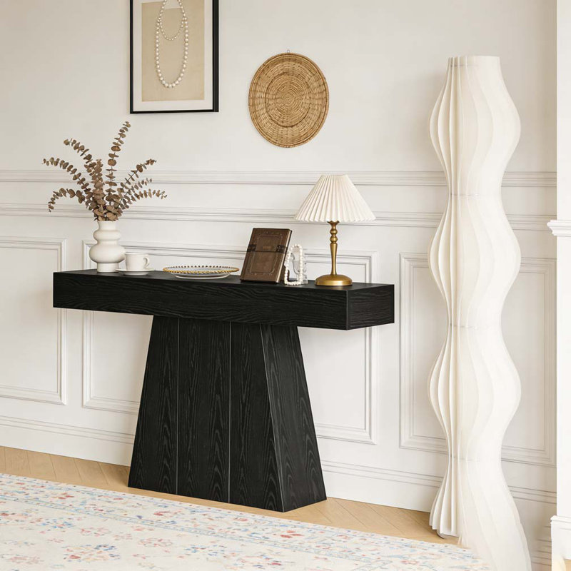 Italian-style minimalist wooden console table