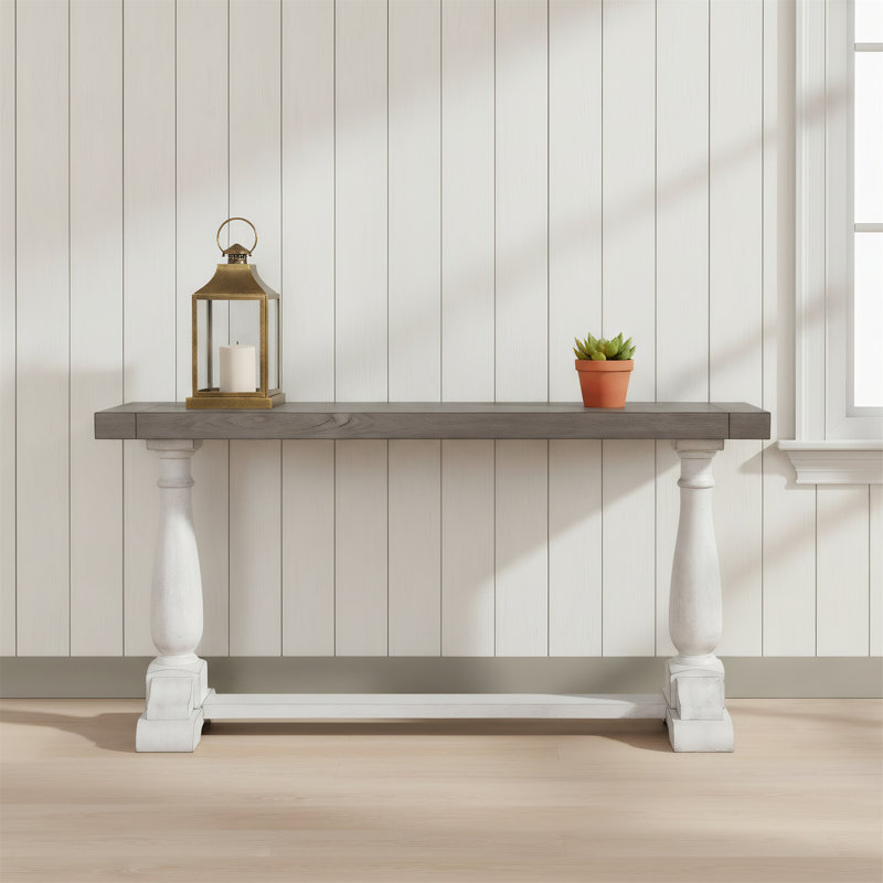 Table de canapé en bois massif, console de style rétro