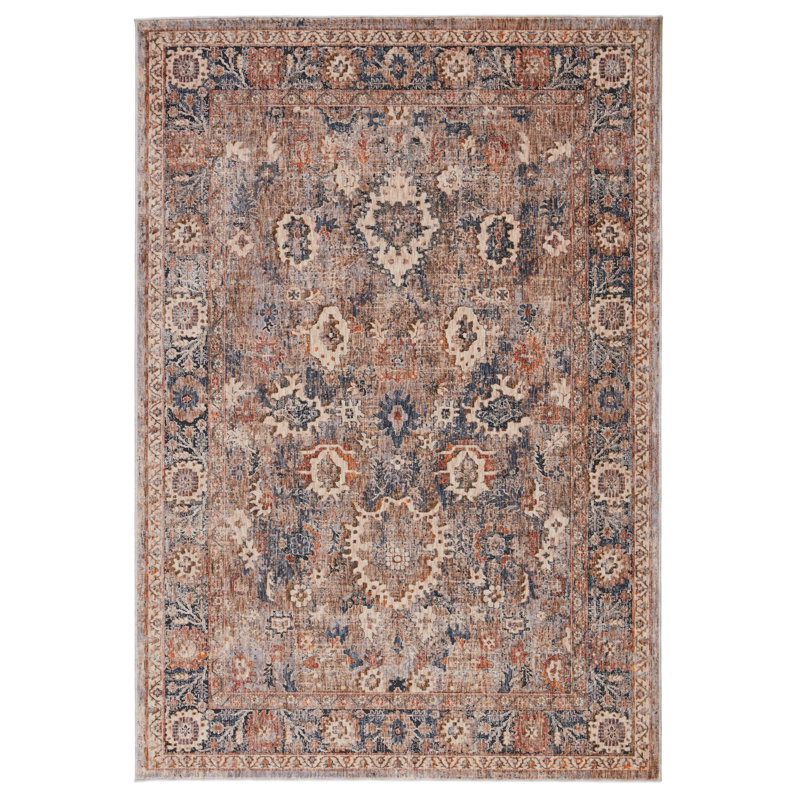 Tapis oriental rouge / bleu foncé, Rectangle 7 pi 10 po x 9 pi 9 po