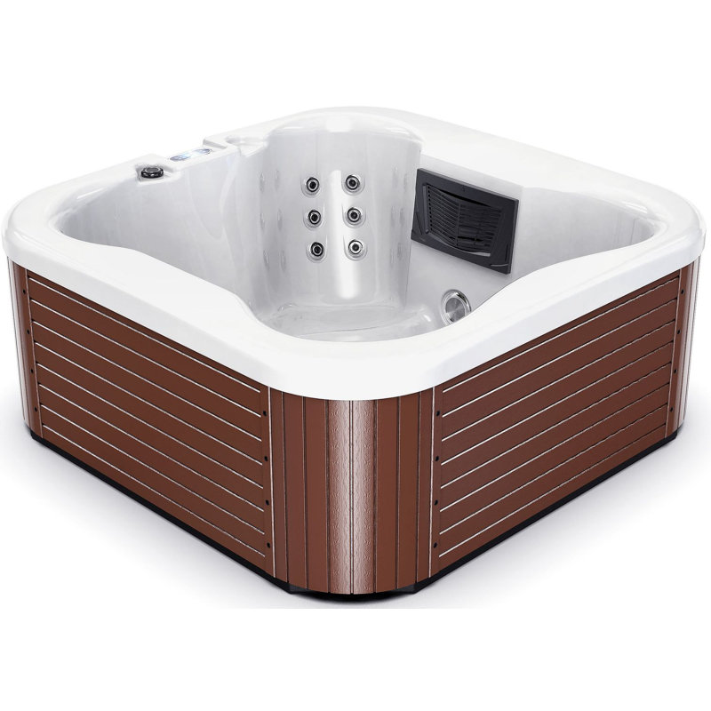 Spa Luxuria Spas 4 - 28 personnes - Jet acrylique rectangulaire avec ozonateur en moka, Moka, Marbre argenté