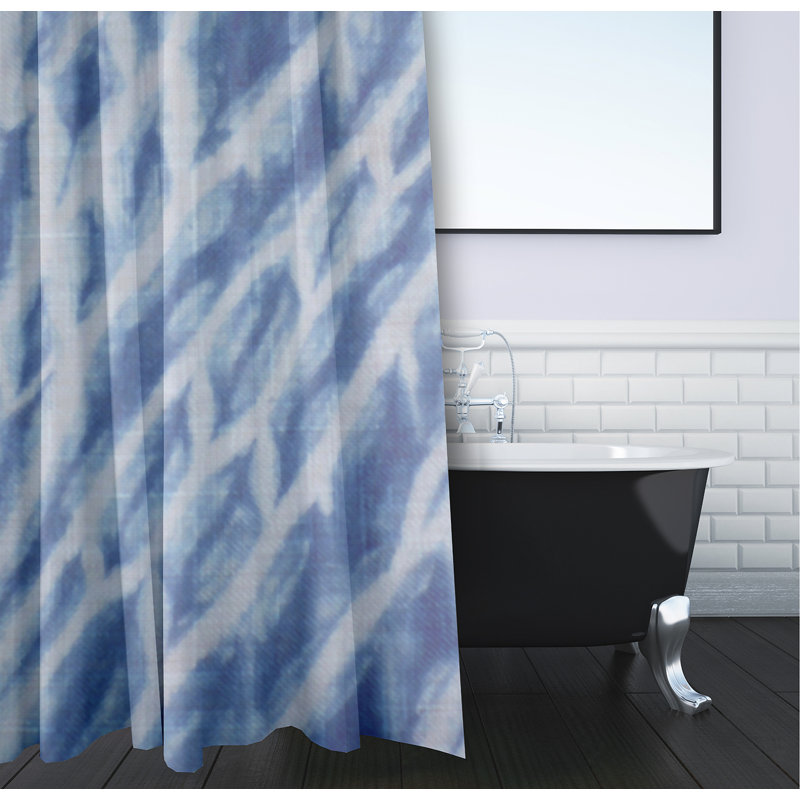 Grand Ridge Abstract Shower Curtain, Blue