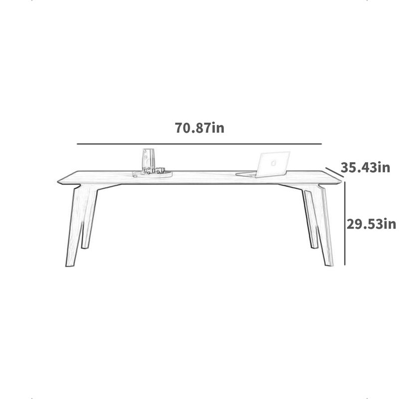 Minodor Solid Wood Base Dining Table, 35.43" W x 70.87" L