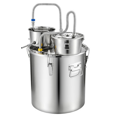 13.2 GAL/50L Alcohol Distiller with 10 Glass Jars, Thumper Keg, Thermometer, and Water Pump, Home Brewing Kit for Whiskey, Wine, and Brandy