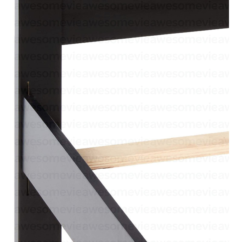 Tête de lit à tête de lit en bois d'hévéa de style noir, Noir, Full / Double