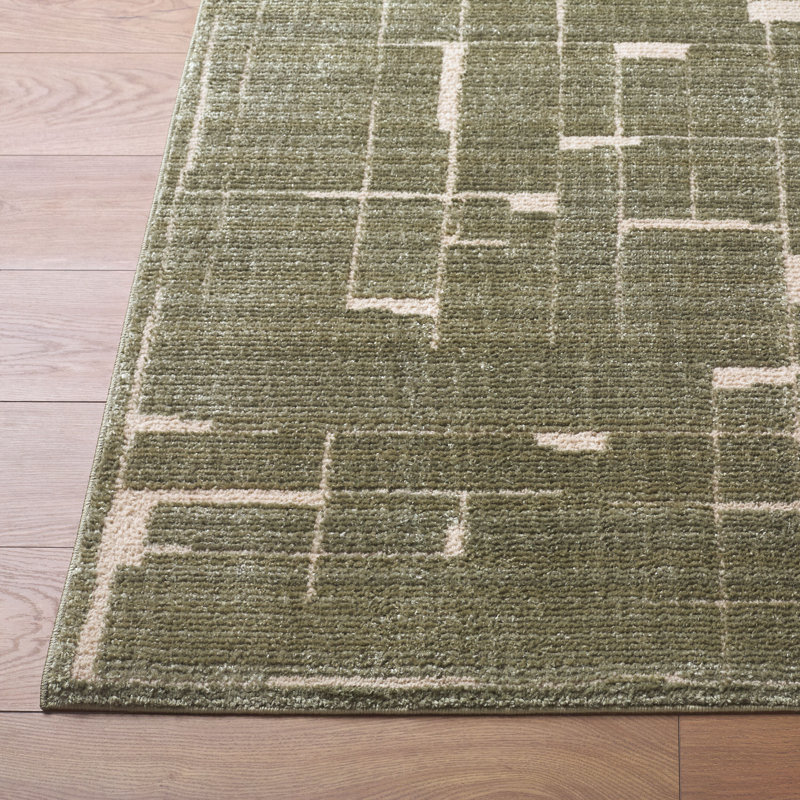 ELLE Décor X Livabliss Alma Machine Woven Rug, Rectangle 5'3" x 7', Green