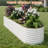 8x2x2ft Oval Raised Garden Bed - Heavy-Duty 0.6mm Galvanized Steel Planter Box with Safety Edges, Open Bottom Metal Planter for Outdoor Vegetables, Flowers, Herbs & Fruits - Beige-1410173494-1410173500