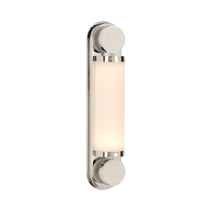 Emmons Sconce, Polished Nickel/Natural White/Milk