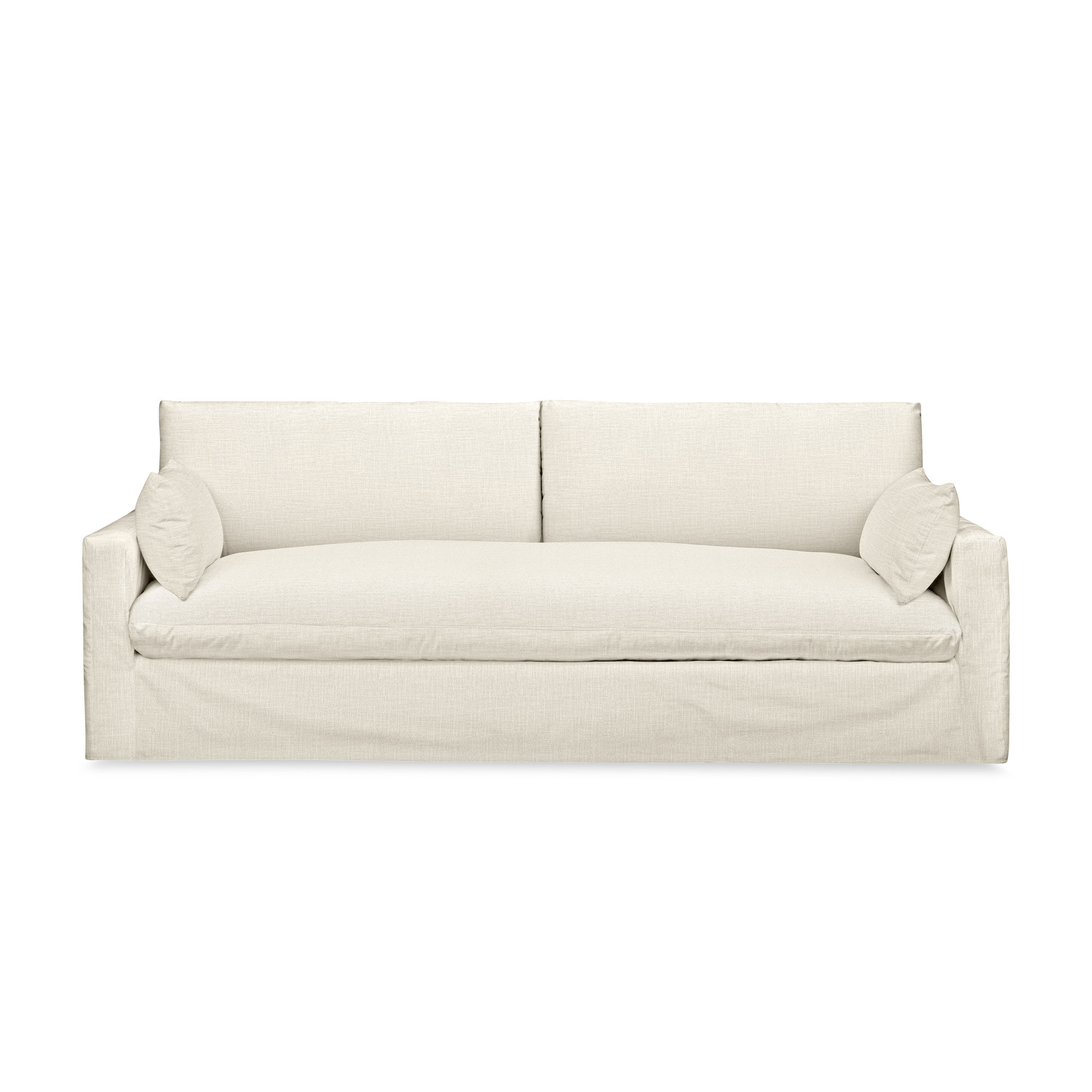 Luna 90'' Upholstered Sofa, Conversation Pearl Basketweave