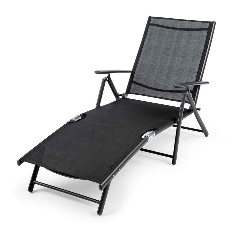 140cm Long Reclining Single Chaise, Black