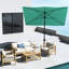 Parasol de patio 6,5 pi x 10 pi, revêtement de protection, manivelle et inclinaison flexible, parasol rectangulaire sarcelle de 10 pi, protégé, facile à manipuler