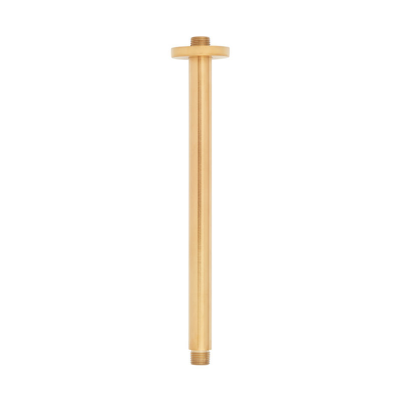FundamentALL 4" Ceiling-Mount Shower Arm and Flange, Polished Brass