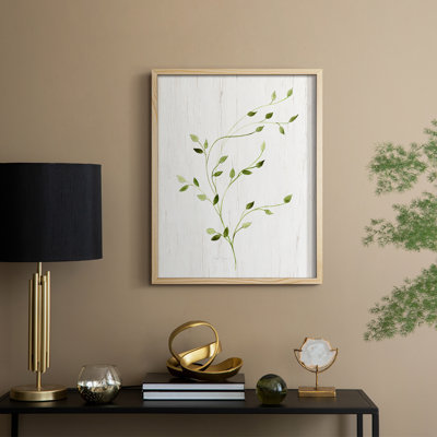«Windblown Leaves I», reproduction encadrée - bois massif