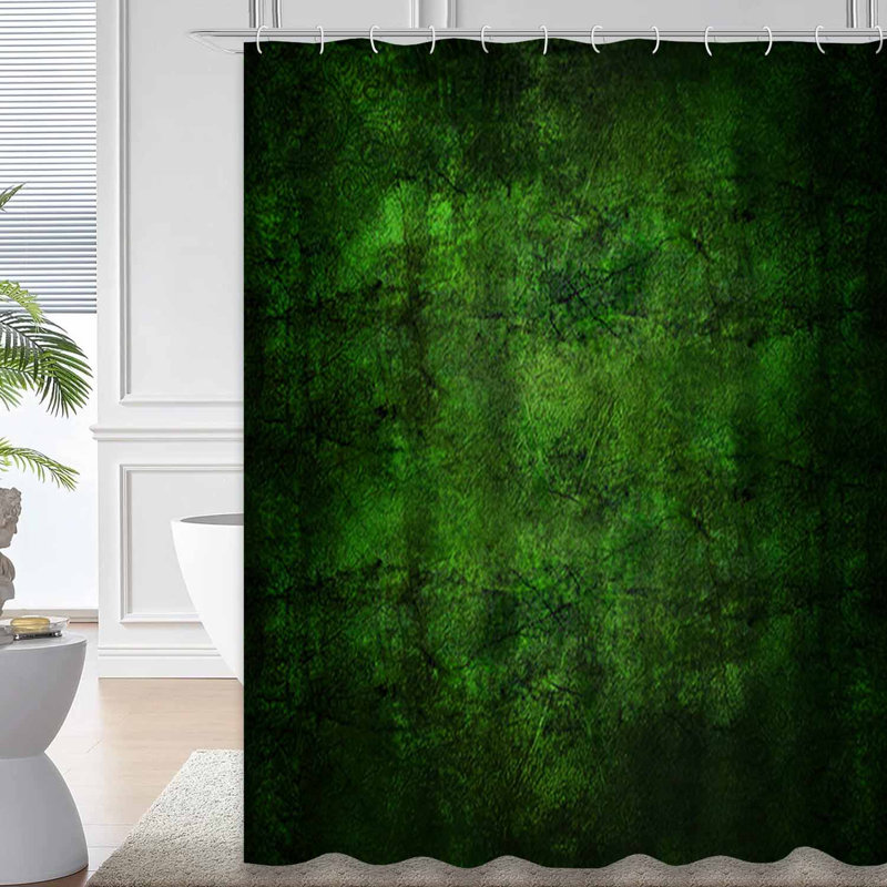 Rideau de douche vert antique avec 12 crochets, L 72 po x l 72 po