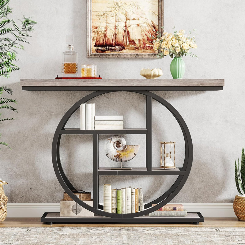 Console industrielle 41,3 "avec base circulaire - gris