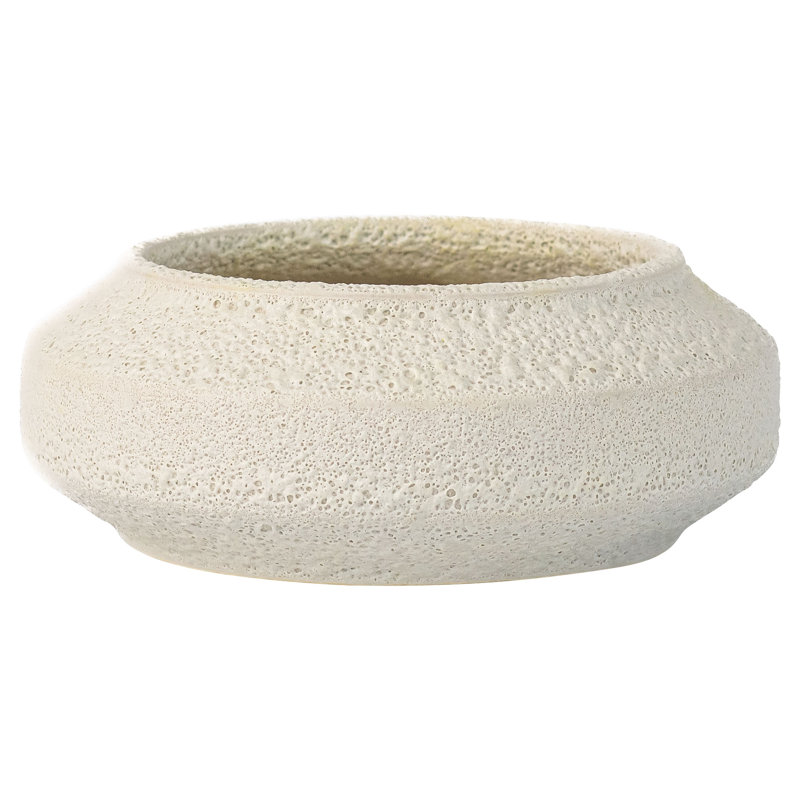 Bol décoratif blanc en terre cuite Terra, H 2,25 po x l 6 po x P 6 po