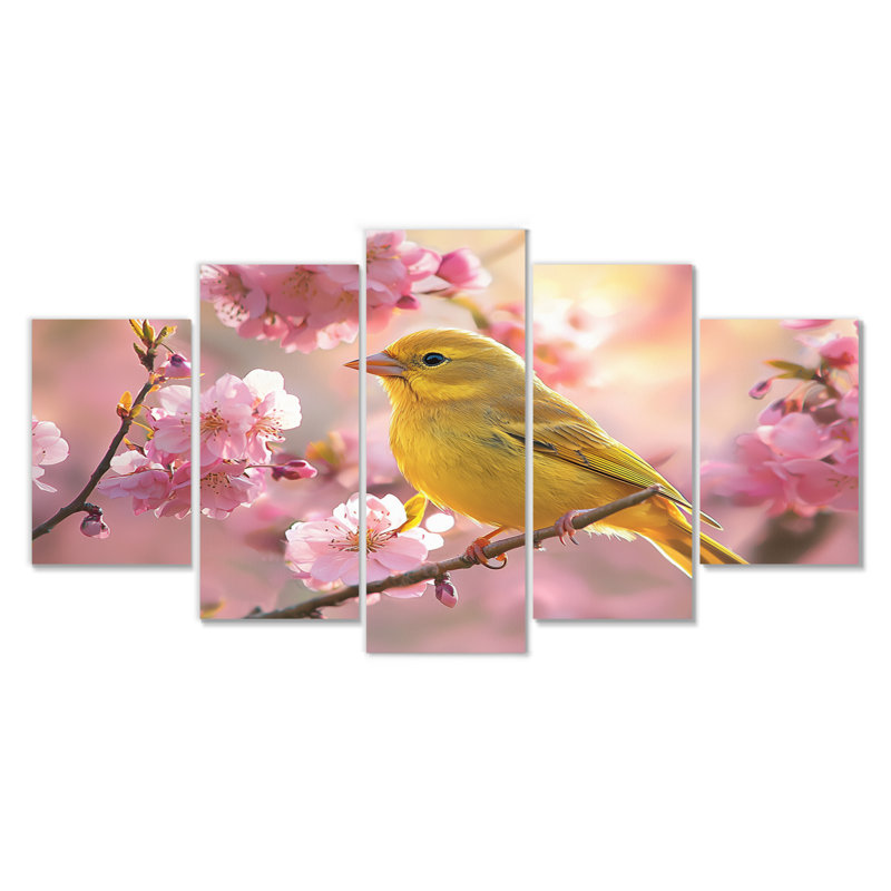 Songbird In Melody Spring Tree II - oiseau, décoration murale - art mural moderne