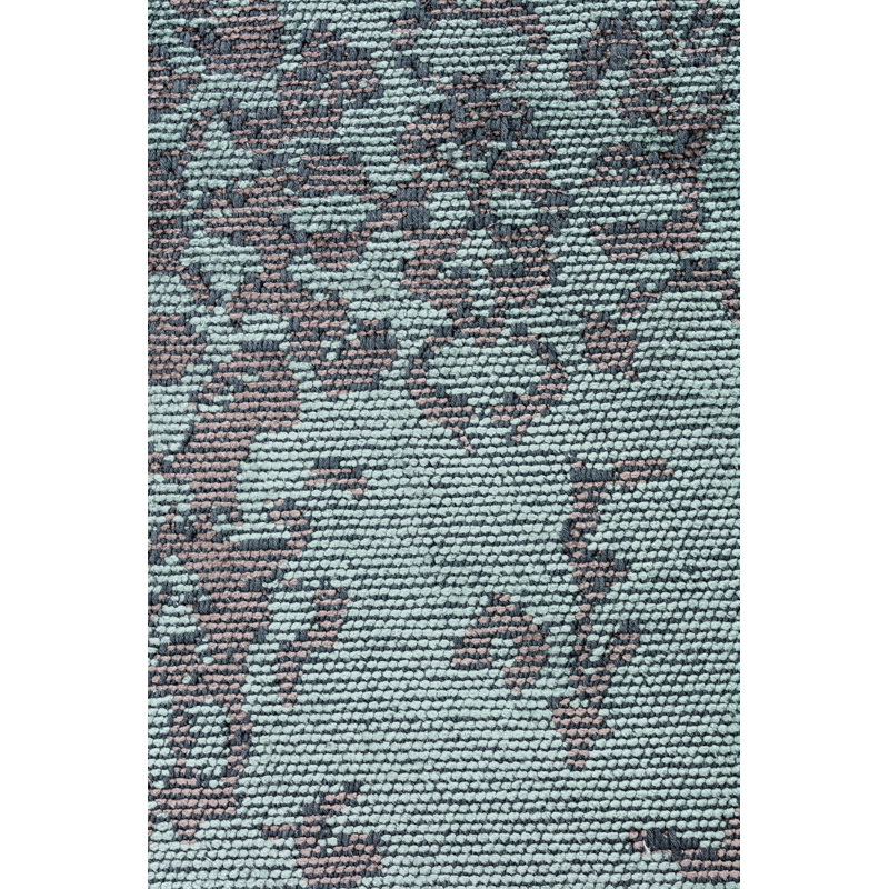 Rapture Aqua Blue/Pink Toile Luxury Area Rug, Rectangle 7'10" x 11'2"