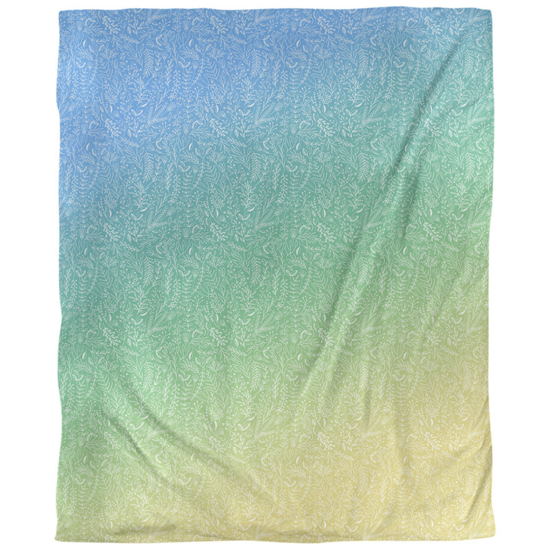 Tissu ditsy, Vert / Jaune, L 58 po x l 36 po, Sergé de coton