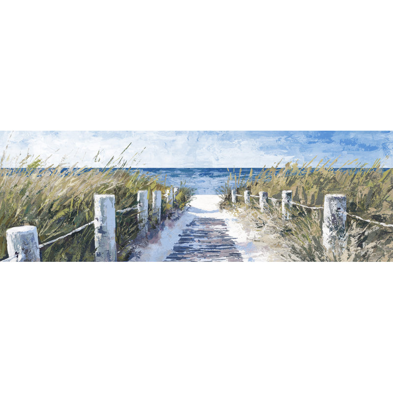 «Sandy Beach Pathway», peinture panoramique sur toile tendue, H 20 po x l 60 po x P 1,5 po