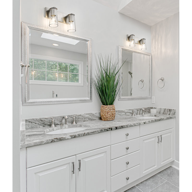 Meuble-lavabo 2 lumières Esma, Nickel brossé