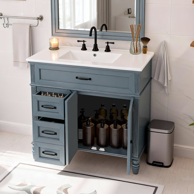 Meuble-lavabo 36 po avec lavabo en céramique