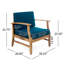 Fauteuil club d'extérieur - Bois d'acacia massif, conception à lattes