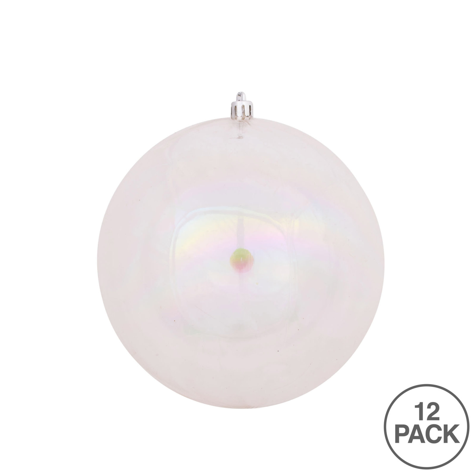 Holiday Décor Ball Ornament, 2.75" H x 2.75" W x 2.75" D, Clear Iridescent