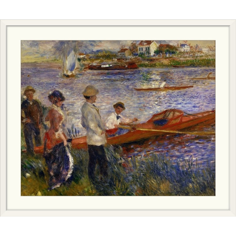«Oarsmen at Chatou, 1879» par Pierre-Auguste Renoir - reproduction, Cadre blanc, H 27 po x l 32 po x P 1 po