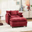 Fauteuil d'appoint rembourré en chenille 39,4 po, fauteuil de lecture pour chambre à coucher, fauteuil de lecture moderne 39,4 po avec repose-pieds