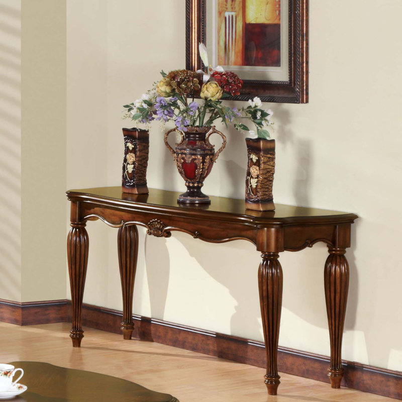 Console Table With Turned Fluted Legs