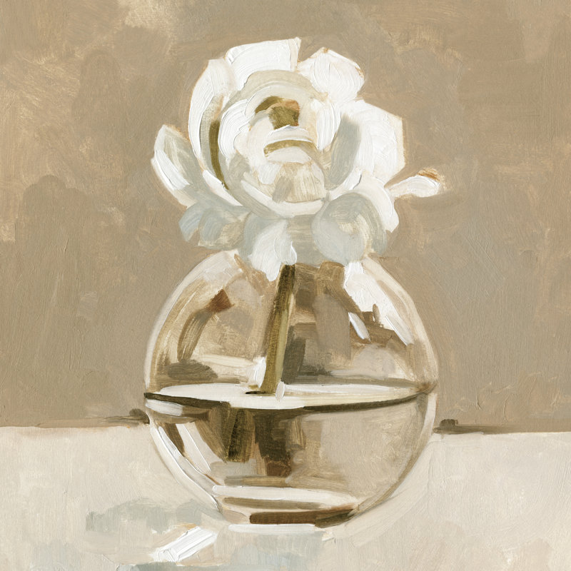 Neutral Bud Vase II by Emma Caroline - Wrapped Canvas Painting, 30cm H x 30cm W x 3.8cm D