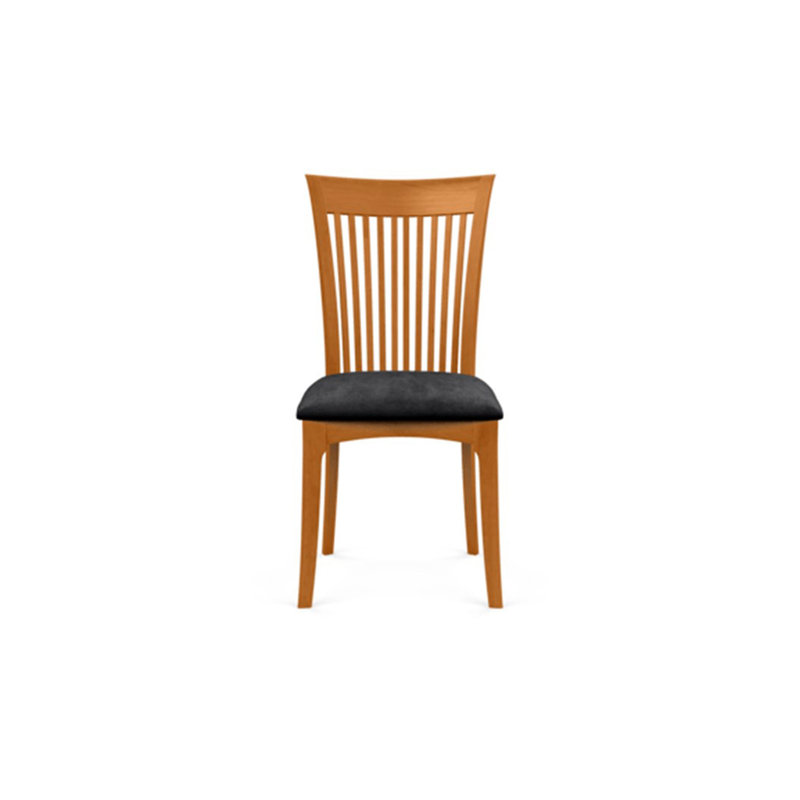 Sarah Upholstered Dining Chair, Onyx Microsuede, Natural Cherry