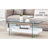 Two-Layer Modern Coffee Table, Clear Glass And White Marble Design, Stable Tempered Legs, For Home Table 43.3 Inch - , & Pattern, Practical Stylish-522616444