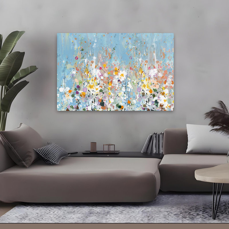 Fleurs abstraites - Jardin abstrait I, H 32 po x l 48 po
