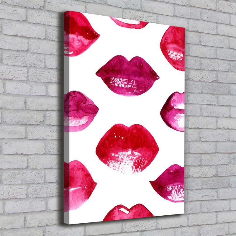 Red Lips - Wrapped Canvas Print