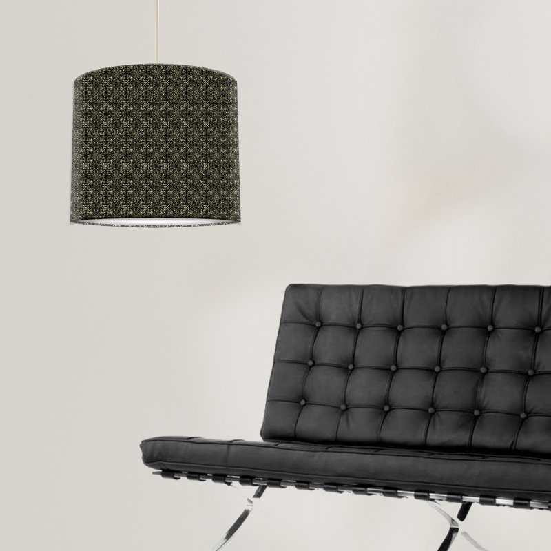 Dorantes 29cm H Paper Drum Pendant Shade ( Screw On ) in Black