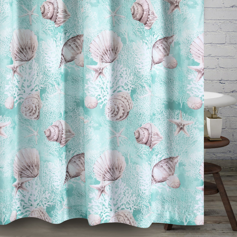 Ocean Seashell Single Shower Curtain