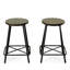 Tabouret de comptoir industriel noir de 24 pouces avec conception sans dossier peu encombrante-88626143