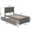 Lit plateforme en bois massif avec pied de lit et gigogne Amear