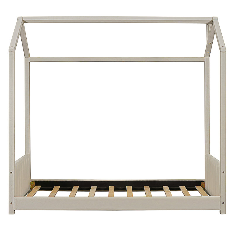 Velvet House Bed, Beige, Lit simple