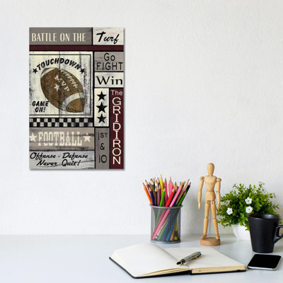 Football Game On by Linda Spivey - Wrapped Canvas Print