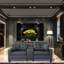 Canapé moderne avec lumières à DEL, ports de chargement USB, console de rangement et porte-gobelets - coussins capitonnés moelleux, 2 coussins décoratifs, idéal pour le confort du salon