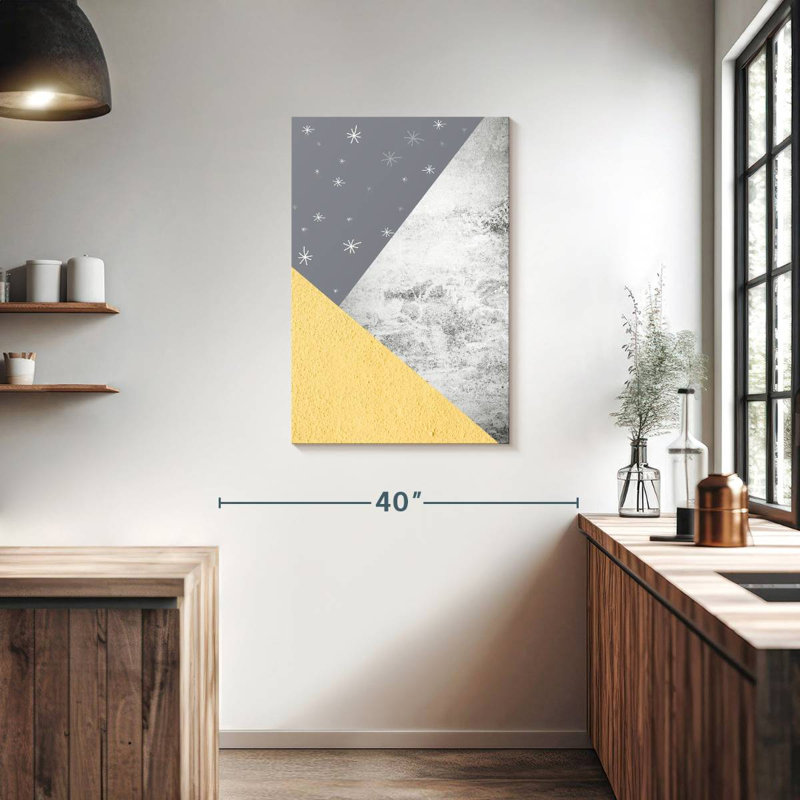 Avery Yellow Grey Mountains I, 36" H x 24" W
