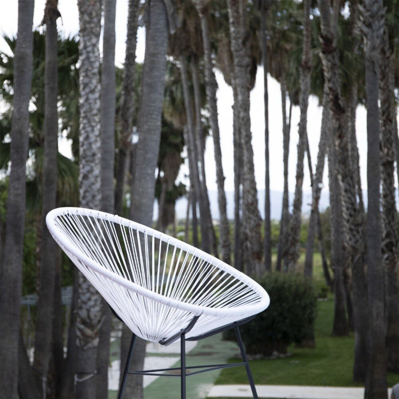 Chaise d'appoint de patio Jahray, Blanc