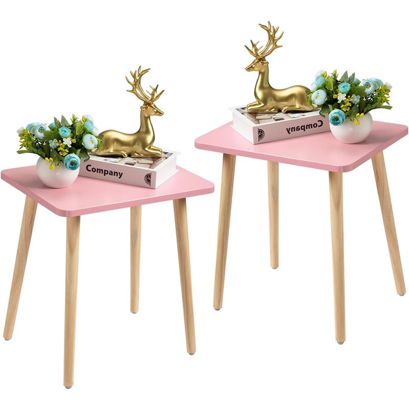 Ensemble de 2 tables d'appoint, tables d'appoint modernes et tables d'appoint pour petits espaces, décoration intérieure en bois, assemblage facile