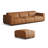 Orange Genuine Leather Modular Sofa cushion couch