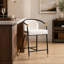 Upholstered Counter Stool with Iron Frame
